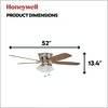 Honeywell Ceiling Fans Glen Alden, 52 in. Ceiling Fan with Light, Brushed Nickel 50182-40